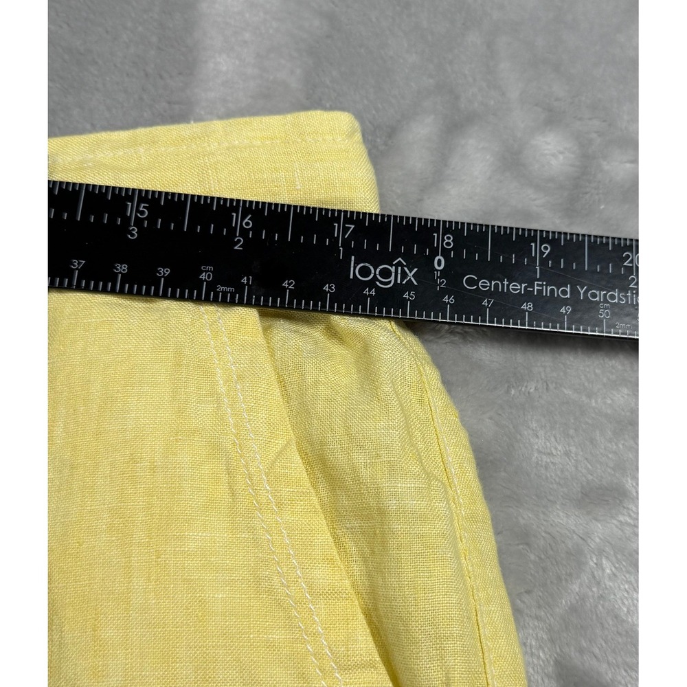 Tommy Bahama M 100% Linen Hibiscus Yellow Shorts Cottagecore Tomato Girl Preppy - Picture 6 of 9